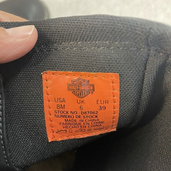 Harley Davidson Womens 8M Black Harness Leather Chunky Strap Studded Biker Boots - Picture 9 of 13